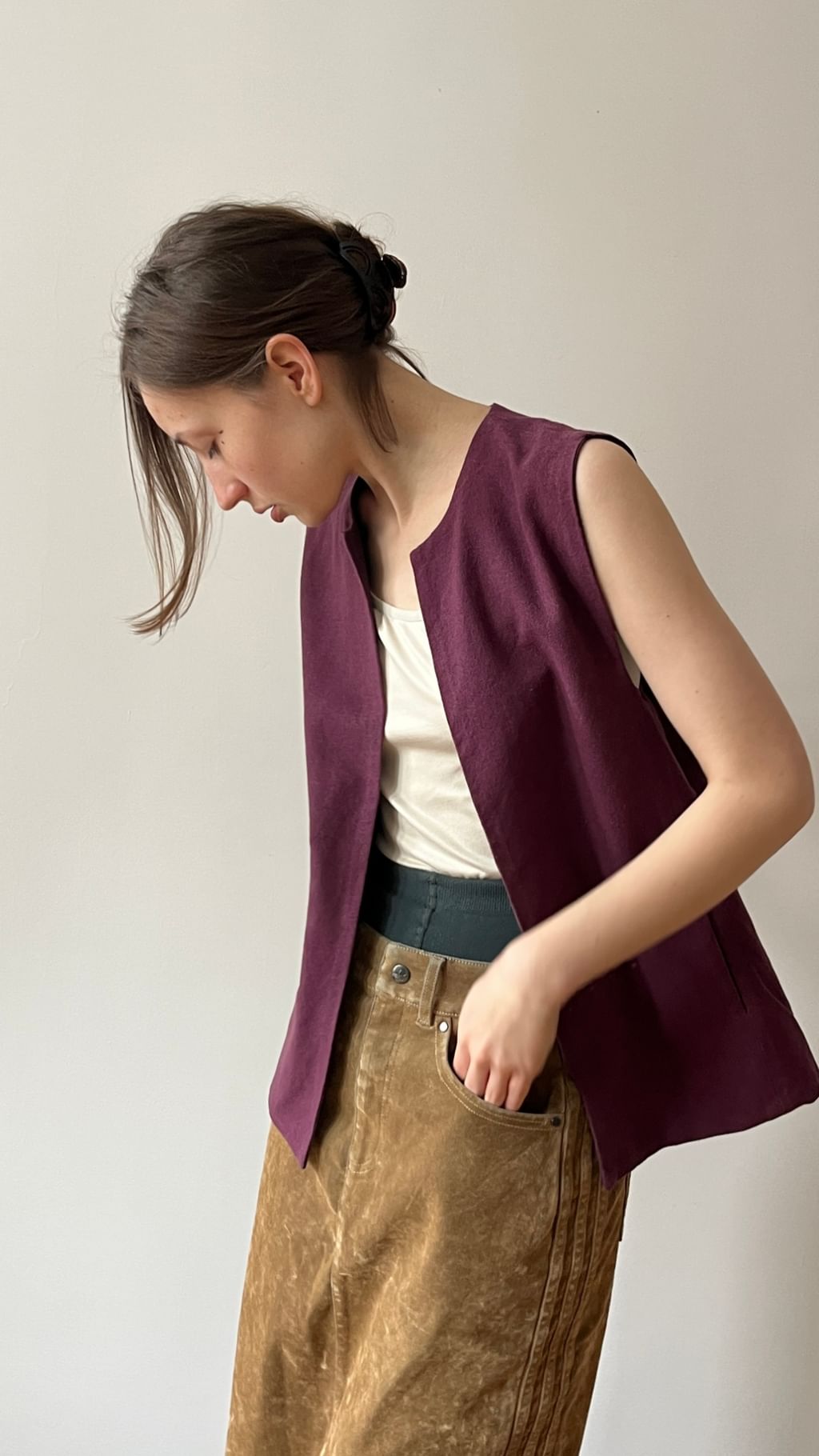 Kamizelka bawełniana fiolet