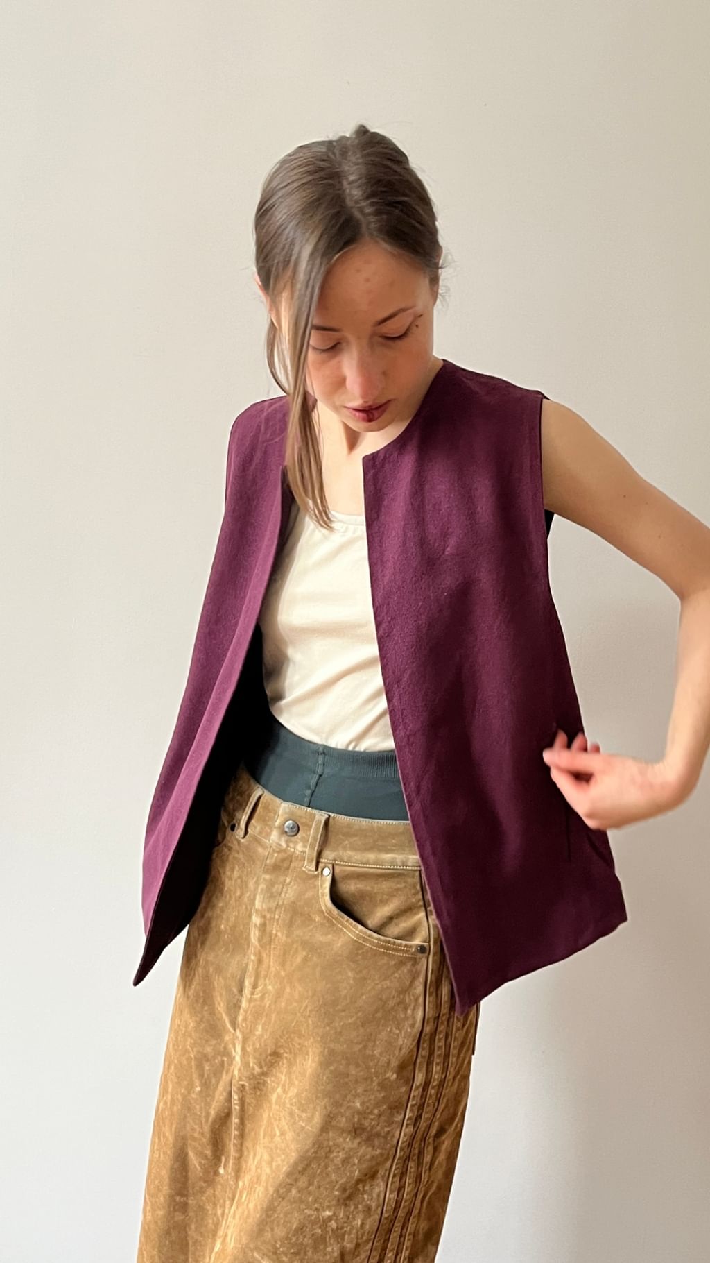 Kamizelka bawełniana fiolet