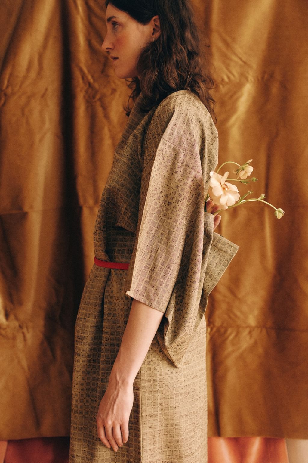 Jedwabne ręcznie szyte japońskie kimono haori 