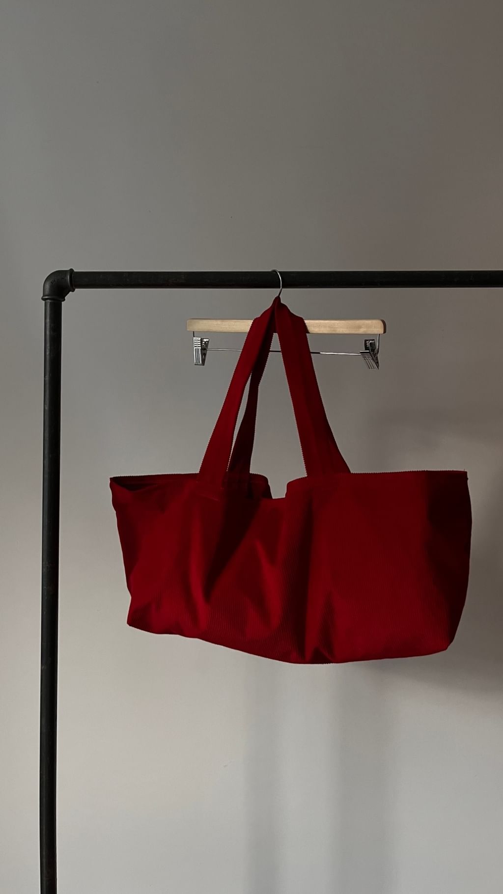 Torba na ramie czerwony sztruks 