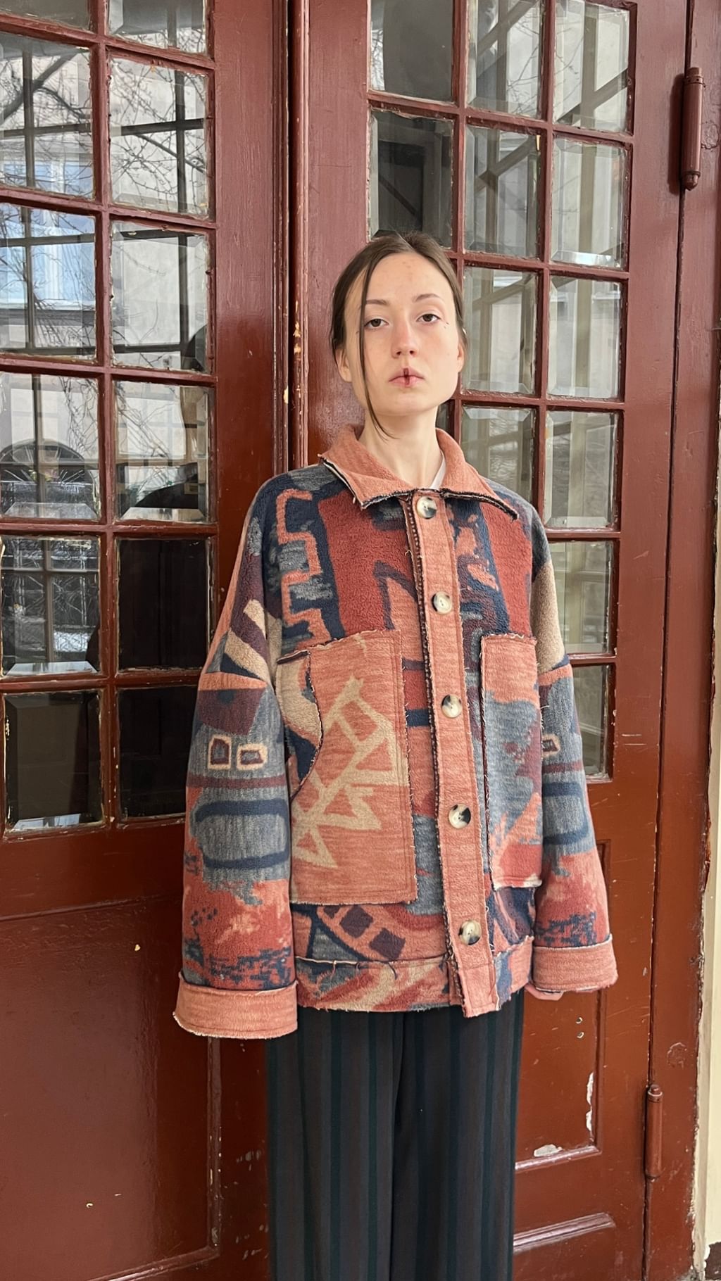 Kurtka z koca vintage