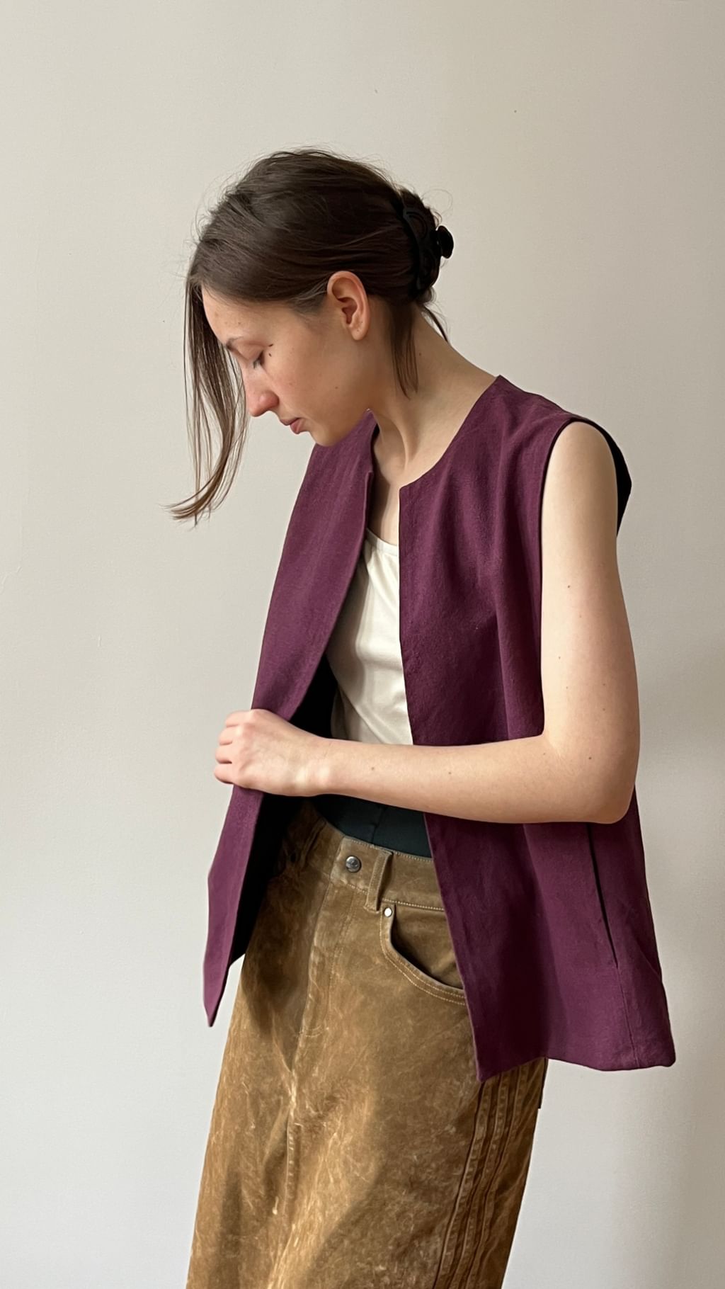 Kamizelka bawełniana fiolet