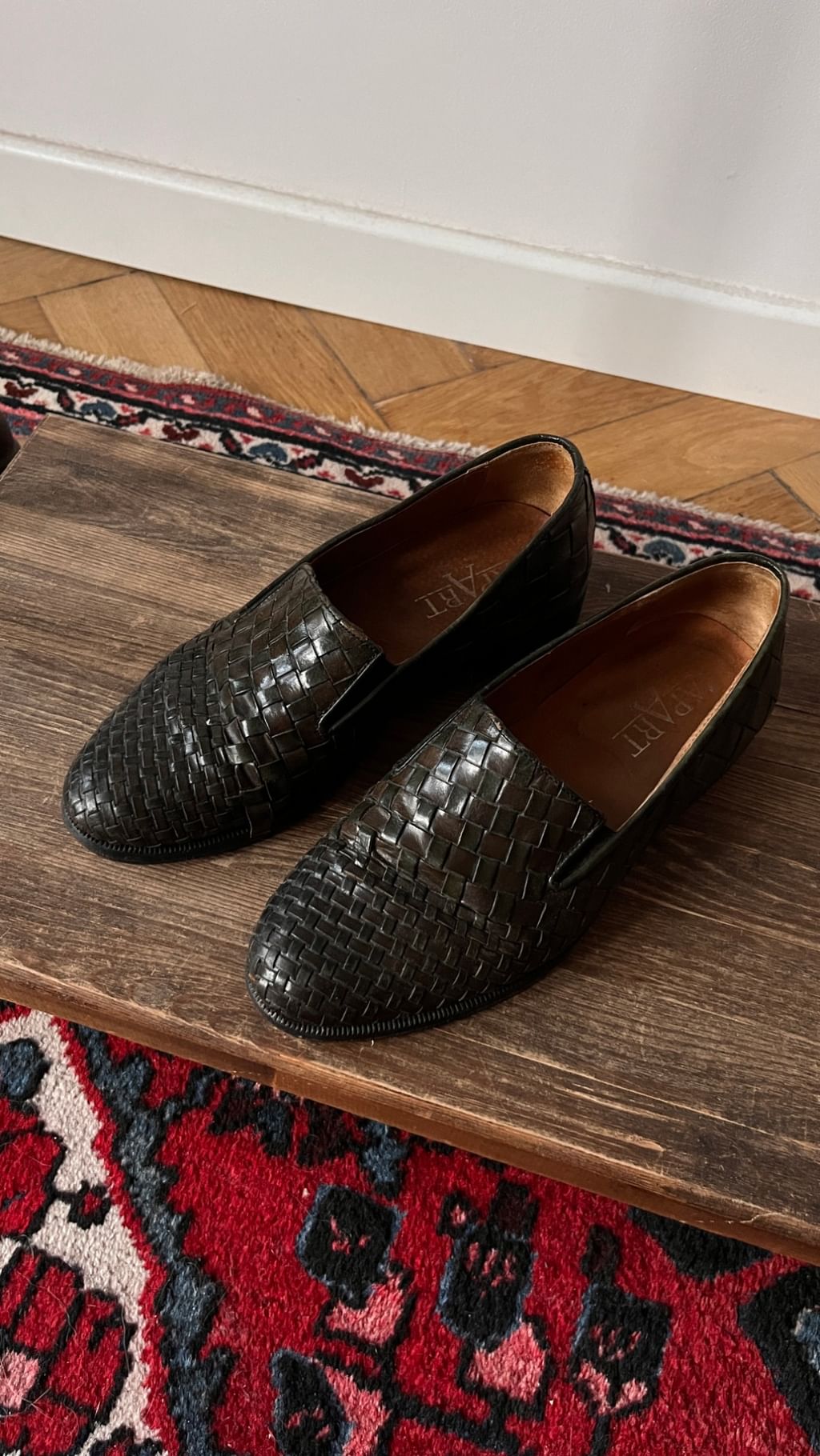Plecione skórzane mokasyny