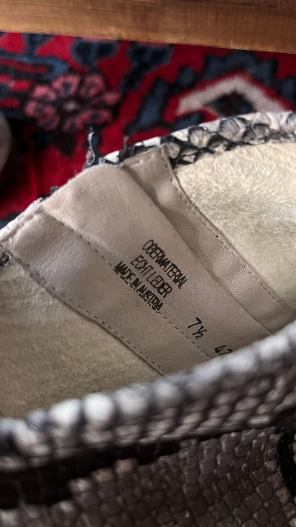 Skórzane botki skóra wężą