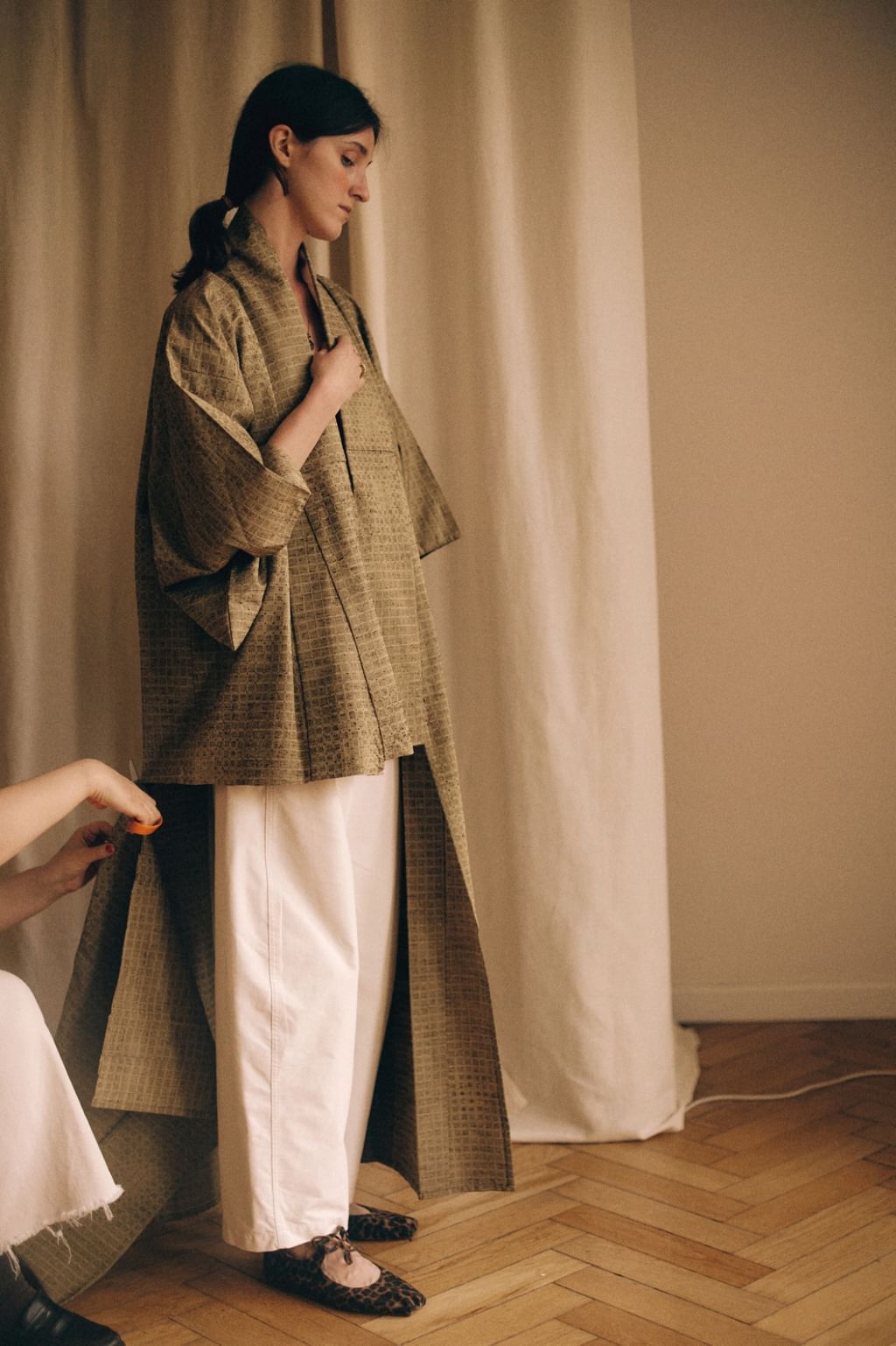 Jedwabne ręcznie szyte japońskie kimono haori 