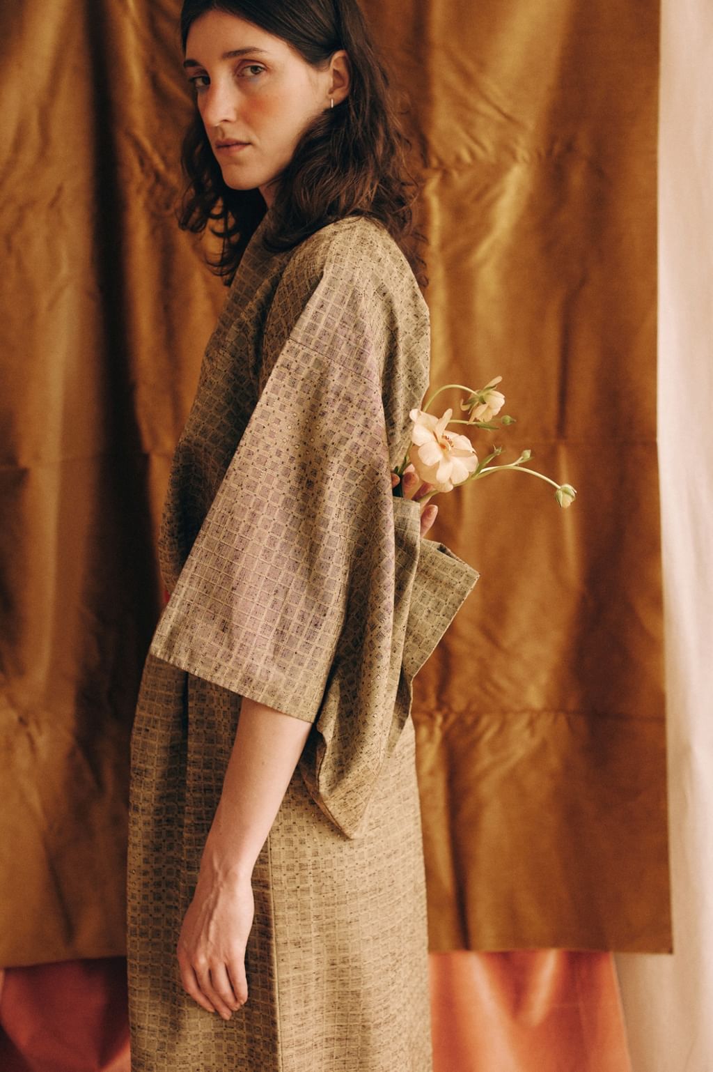 Jedwabne ręcznie szyte japońskie kimono haori 