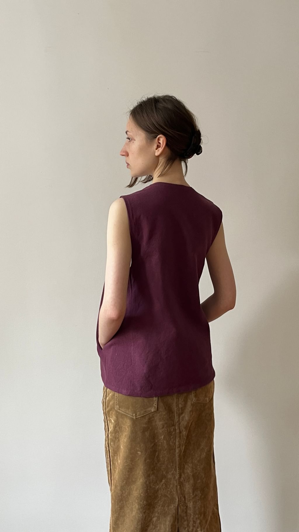 Kamizelka bawełniana fiolet