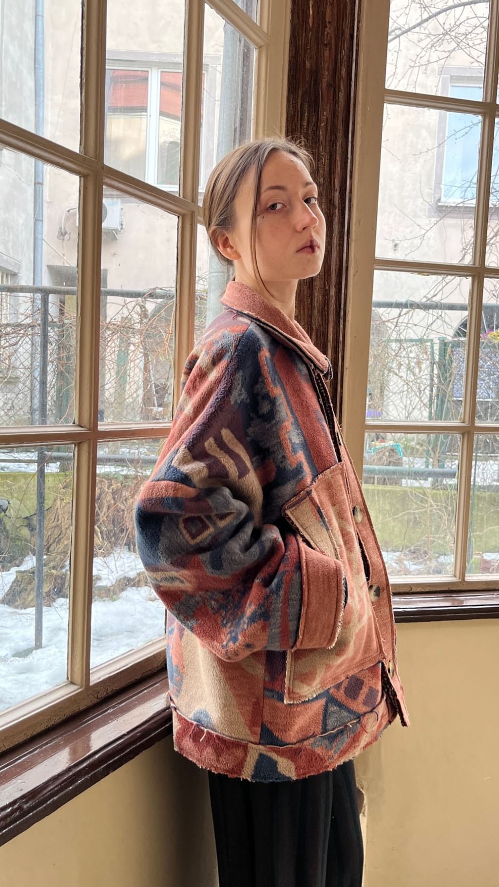 Kurtka z koca vintage