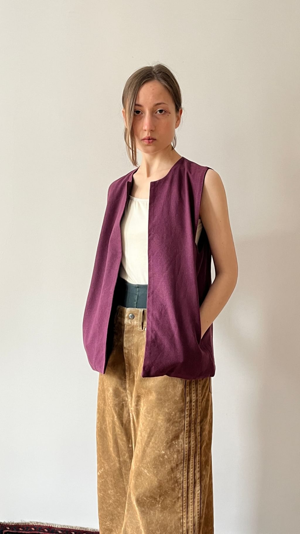 Kamizelka bawełniana fiolet