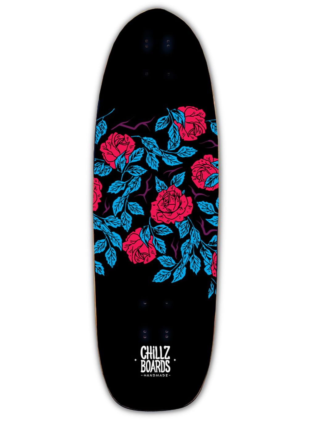 Chillz®  Rose Rider Black Surfskate - Cruiser 30,7"   