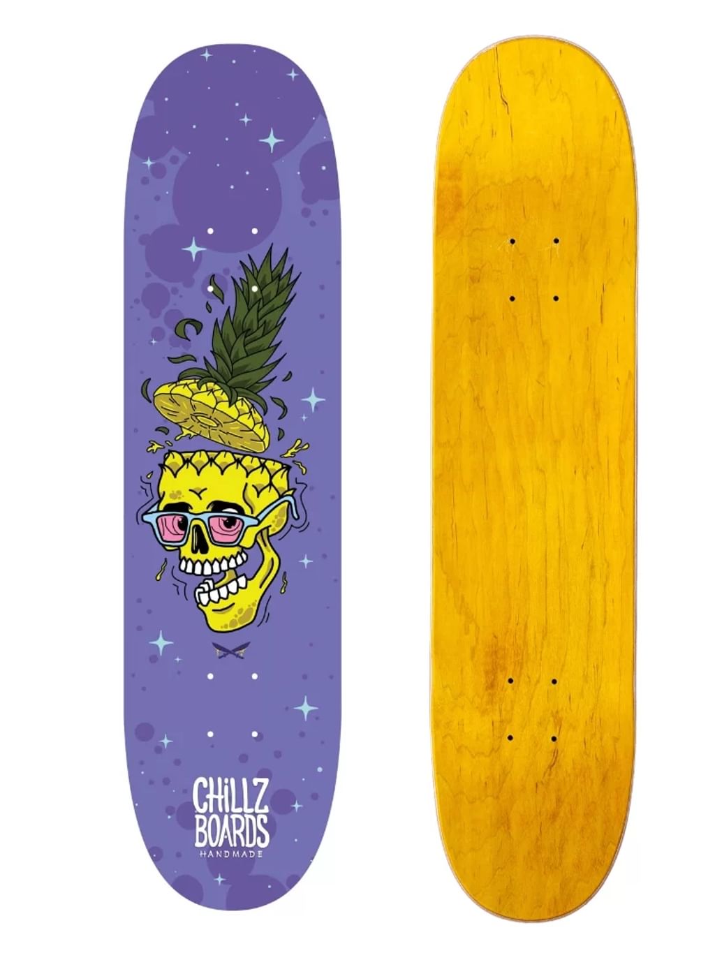 Chillz® Pineapple Violet Skateboard 7,7"