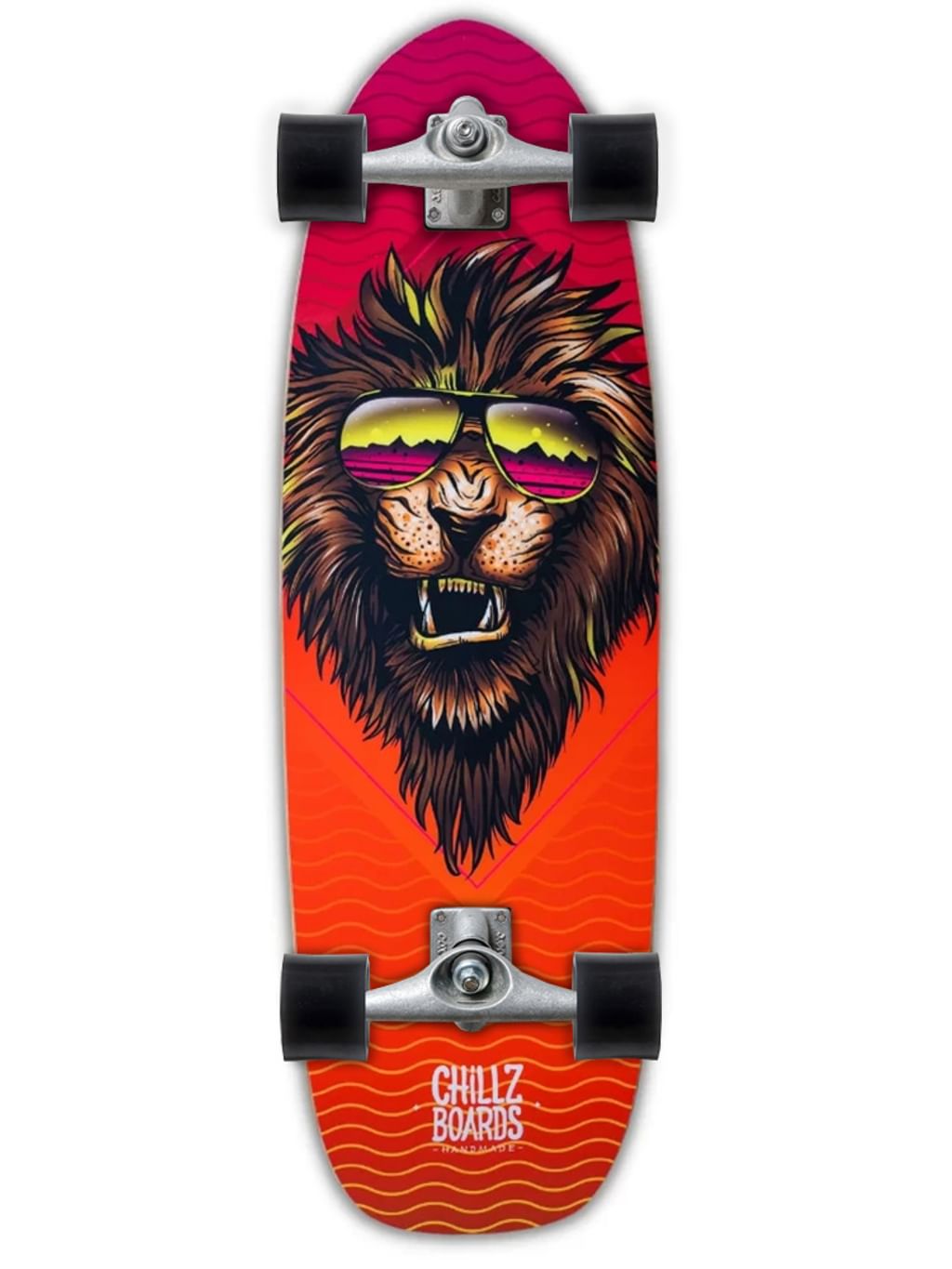 Chillz® Hungry Lion Red Surfskate - Cruiser 30,7" Bambus 