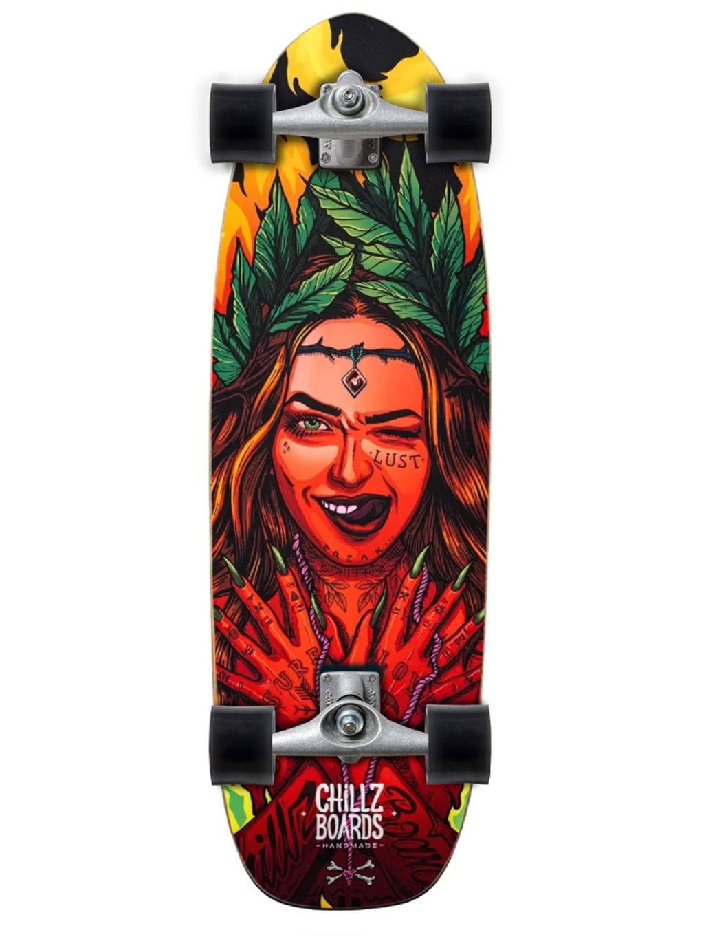 Chillz® Zombie Girl  Surfskate - Cruiser 30,7" Bambus 