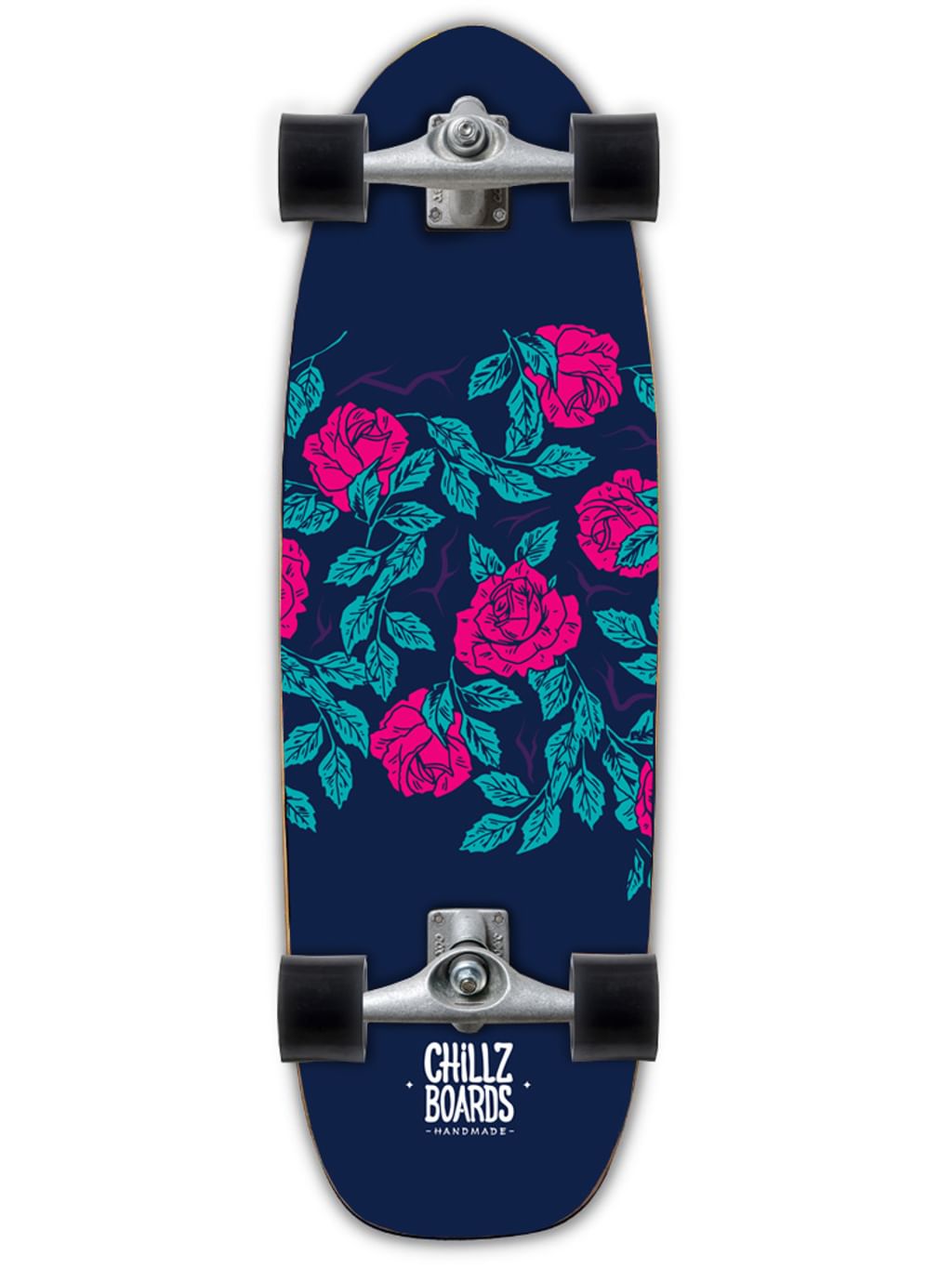 Chillz®  Rose Rider Blue Surfskate - Cruiser 30,7"    