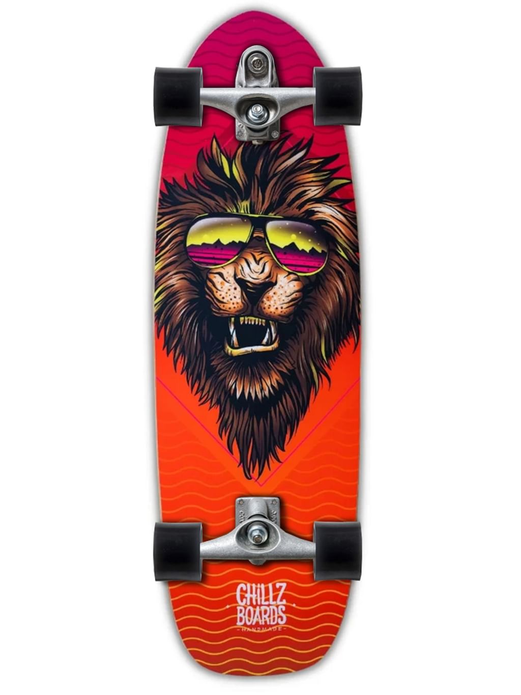 Chillz® Hungry Lion Red Surfskate - Cruiser 30,7" Bambus 