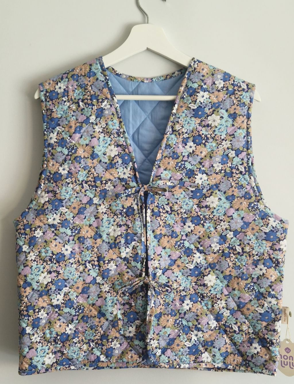 Pikowana kamizelka Vintage Flowers Blue