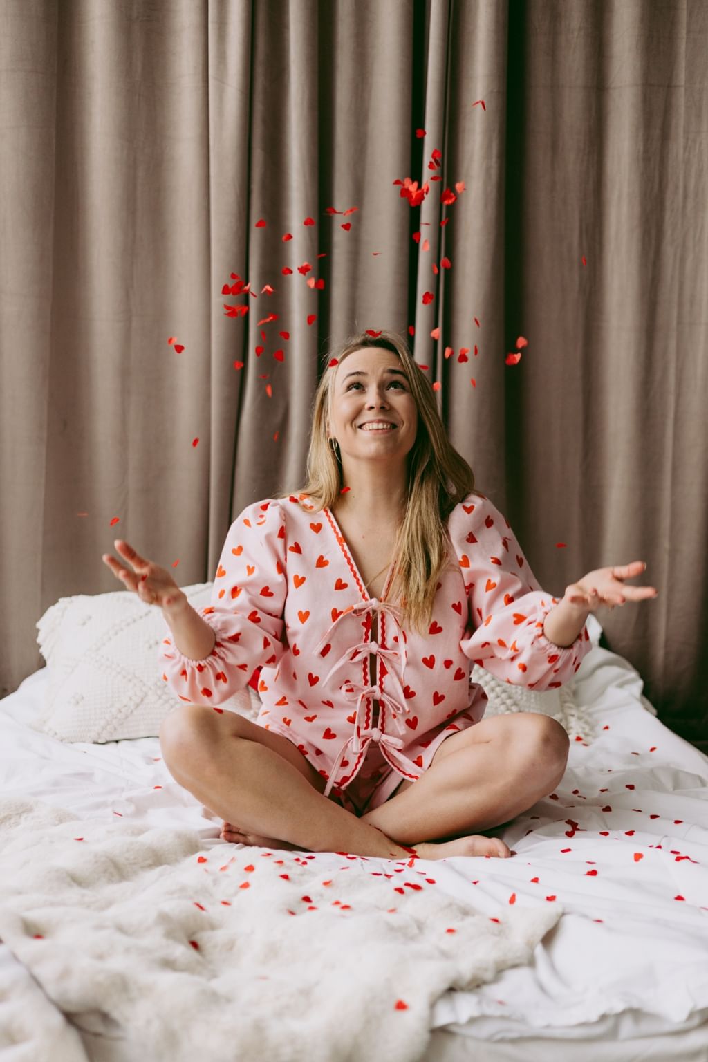 Komplet bluzka & szorty - Hearts Rosa