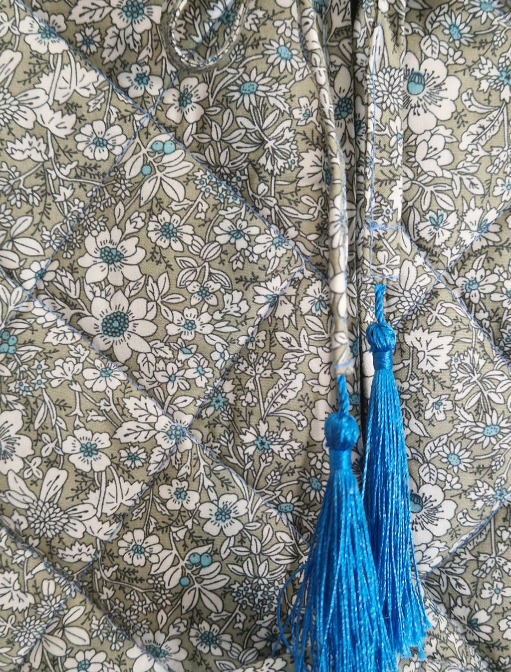 Pikowana kamizelka Vintage Flowers Green