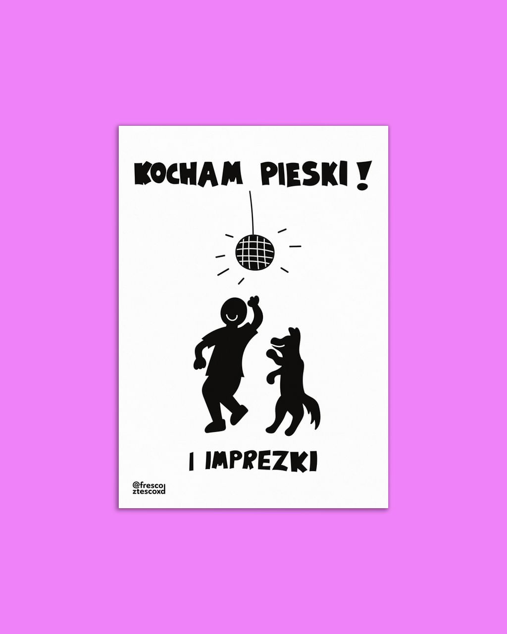 kartka KOCHAM PIESKI I IMPREZKI