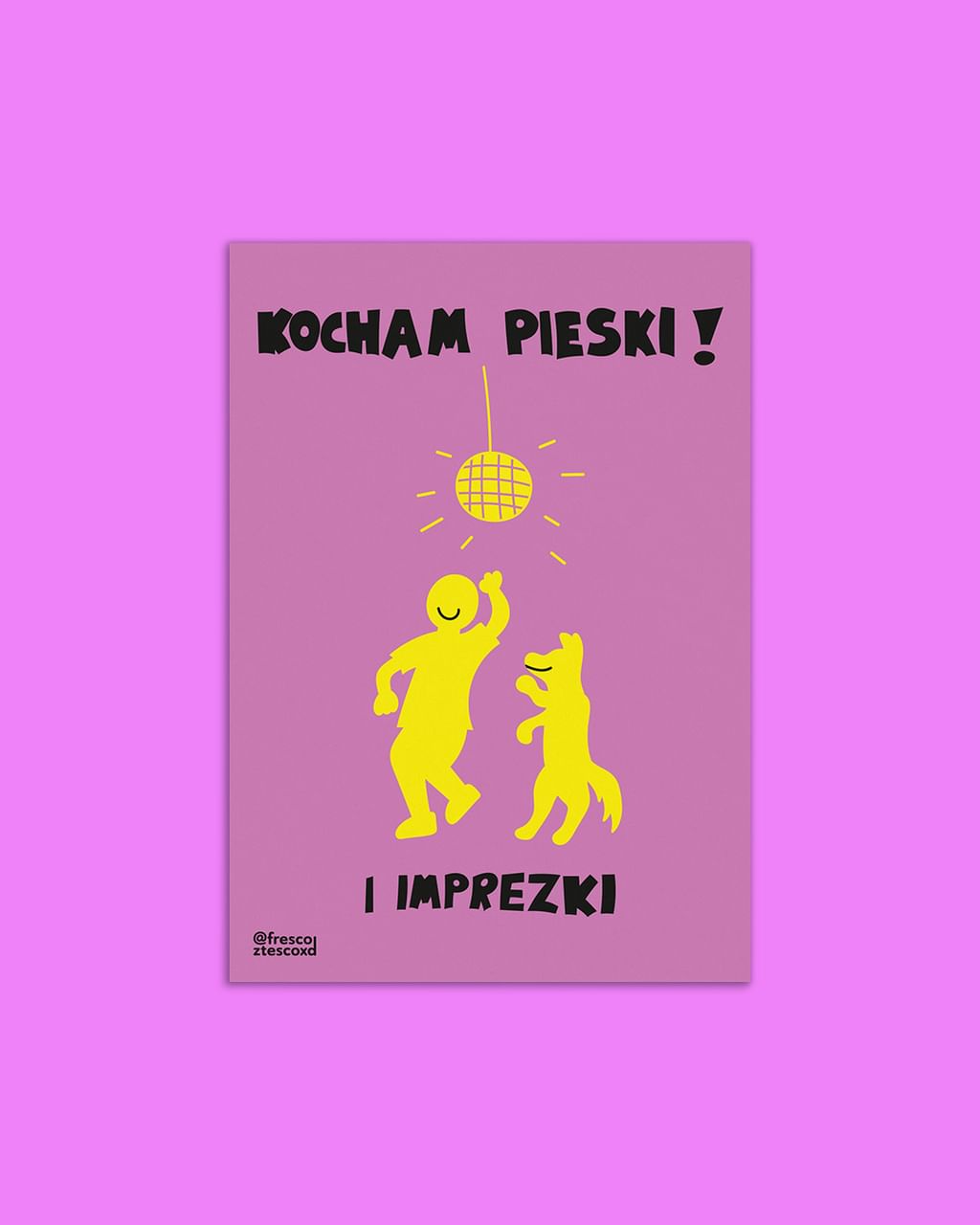 kartka KOCHAM PIESKI I IMPREZKI