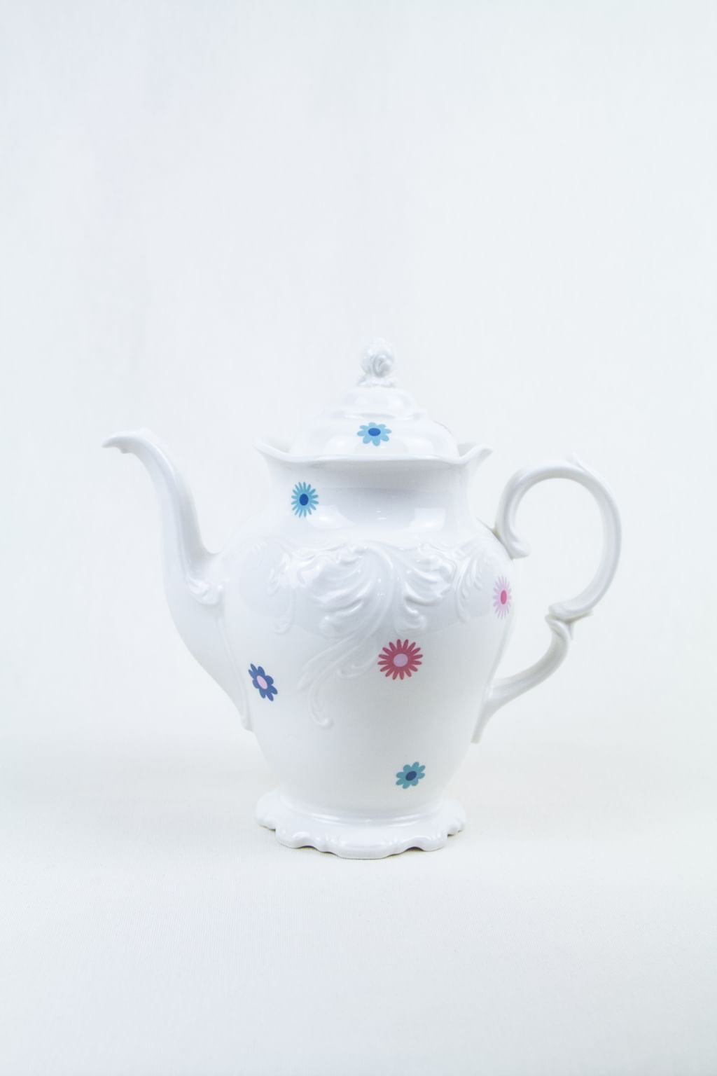 Imbryk FRYDA biały w kwiaty