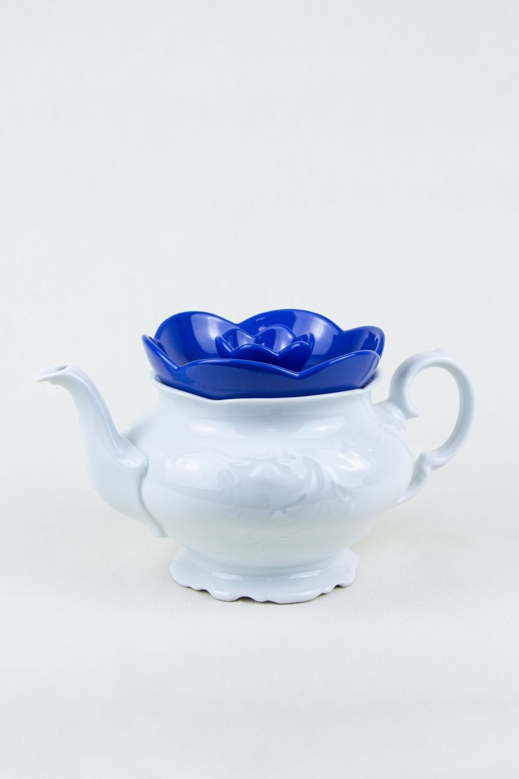 Czajnik vintage z kobaltową pokrywką FLOR