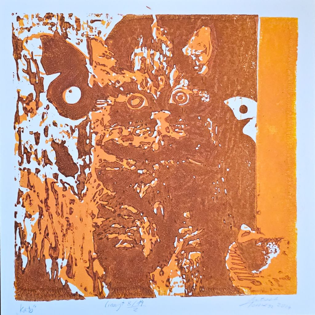Linoryt 21 x 21cm ,,Kato" 2022 