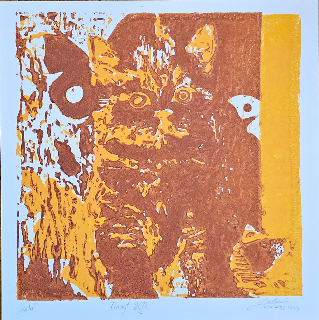 Linoryt 21 x 21cm ,,Kato" 2022 