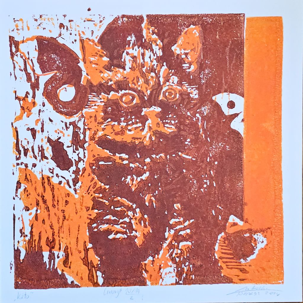 Linoryt 21 x 21cm ,,Kato" 2022 