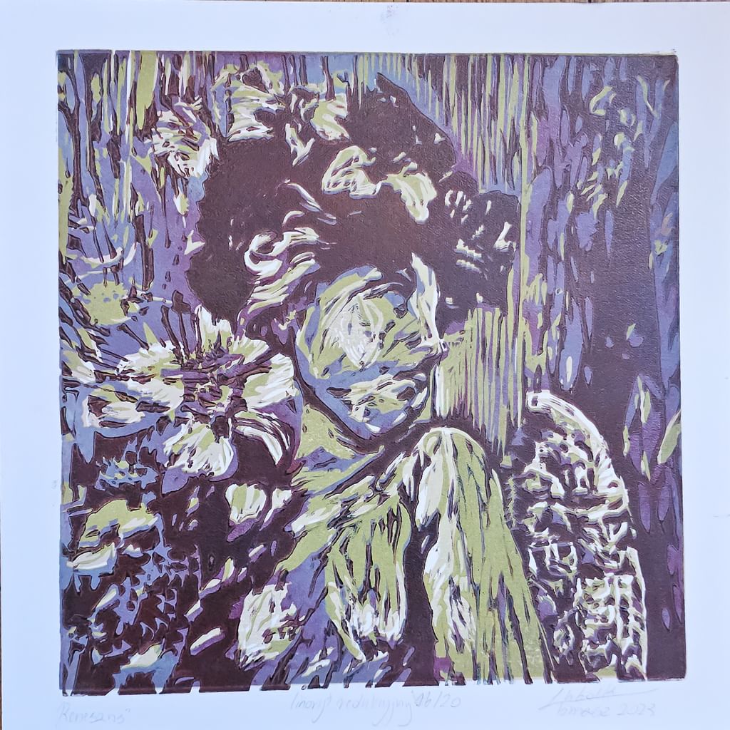 Linoryt redukcyjny ,,Renesans'' 21 x 21cm 2023