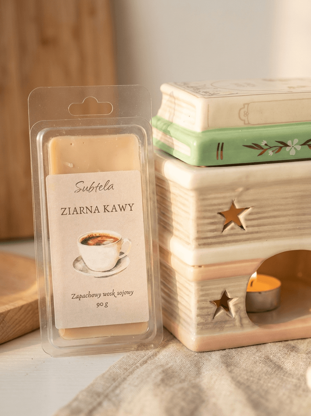 Wosk Ziarna Kawy z kominkiem Bajkowa Biblioteczka