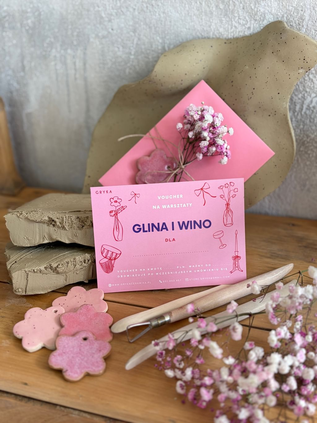 VOUCHER NA WARSZTATY "GLINA I BUTELKA WINA"