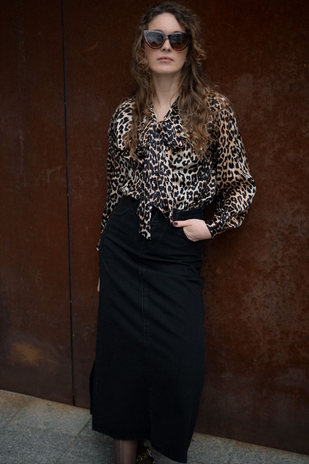 Spódnica jeans maxi S 