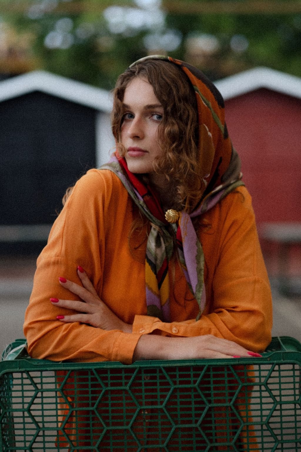 Madeline jedwabna koszula pomarańcz XL 