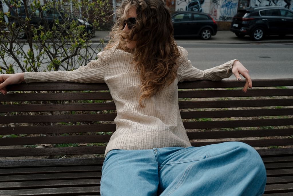 Copenhagen Muse bluzka z bufiastymi rekawami