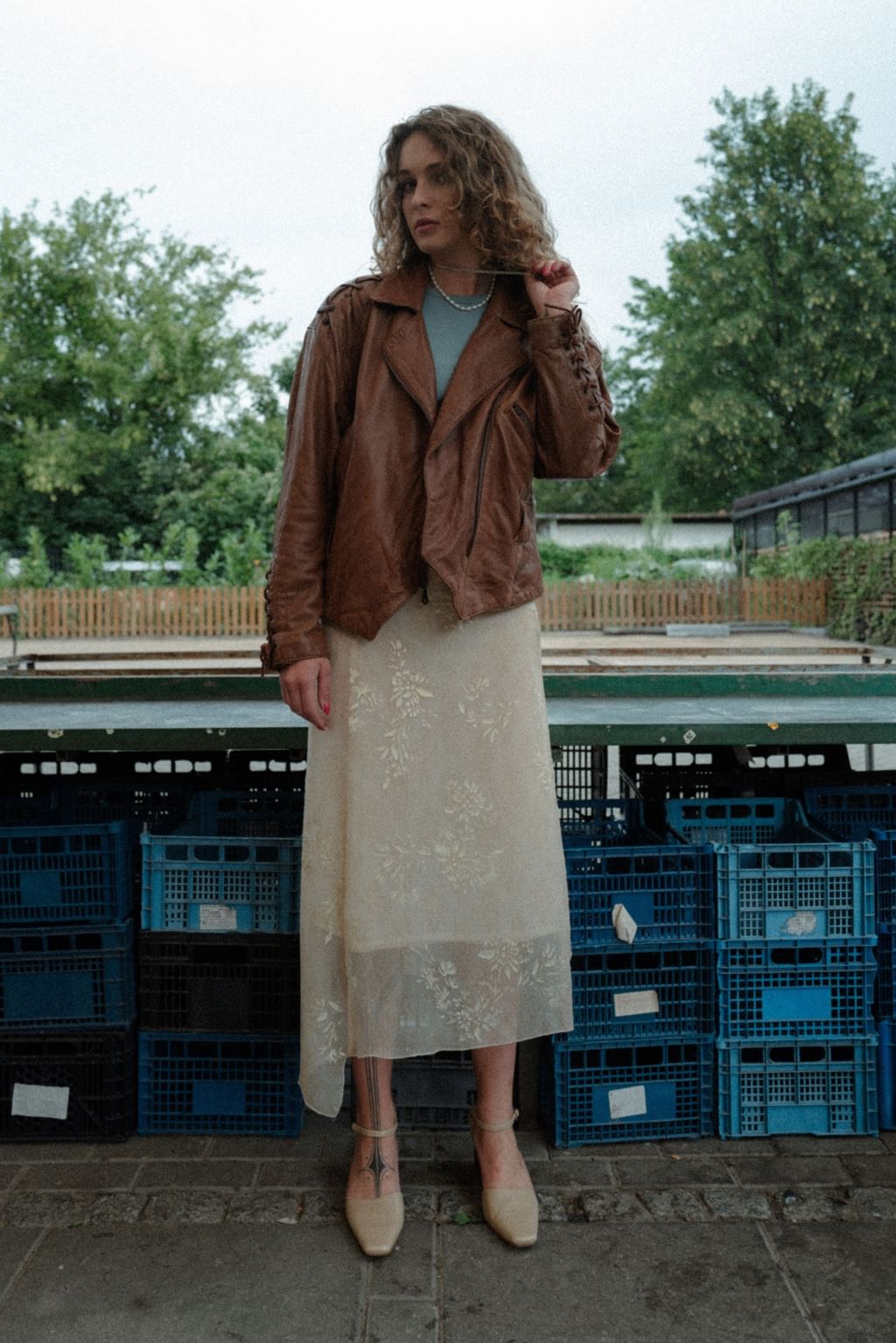 Skórzana brązowa kurtka Vintage M/L