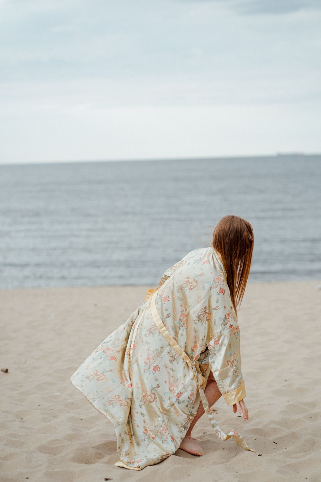 Dwustronne haftowane kimono oversize 