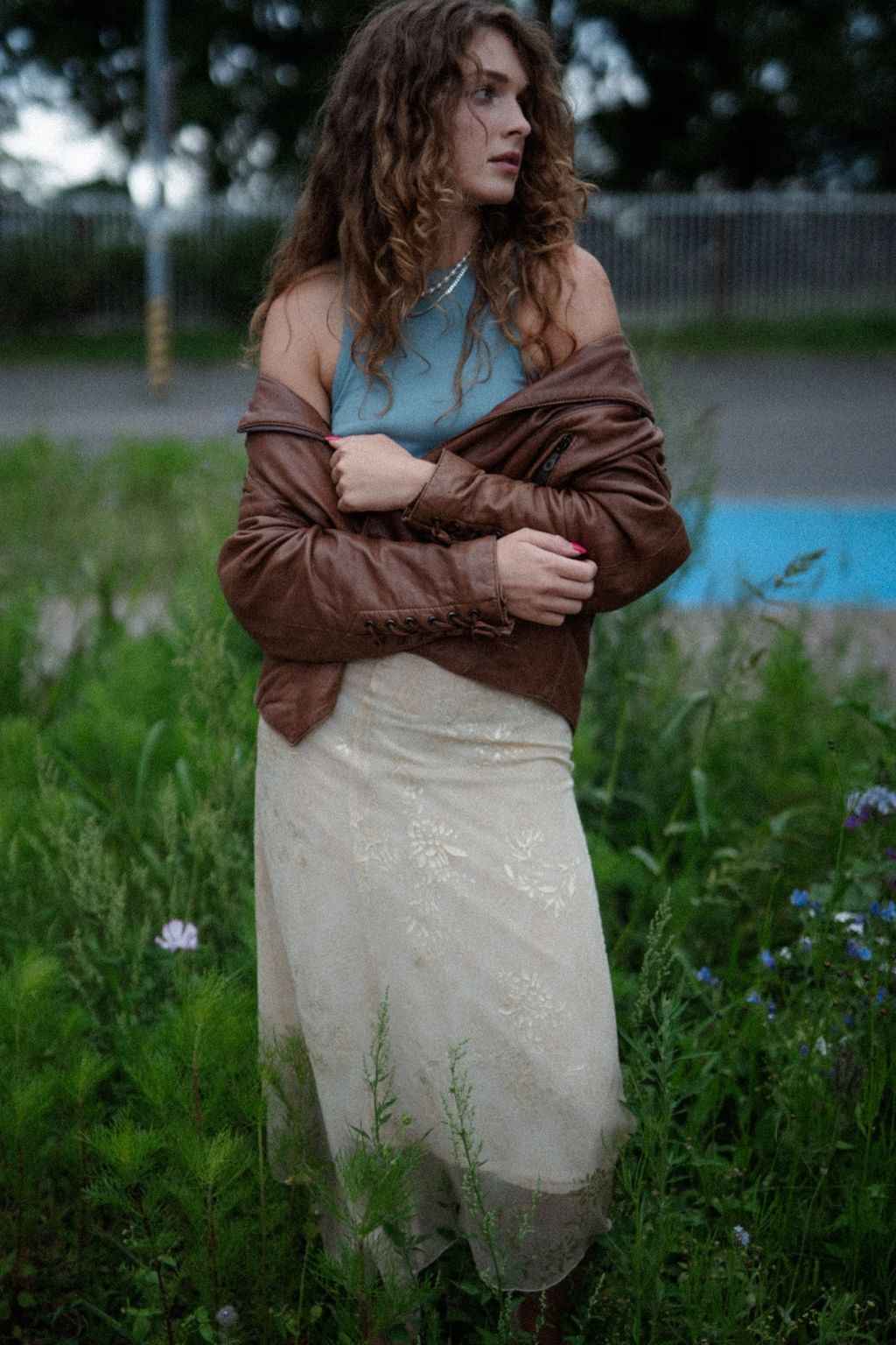 Skórzana brązowa kurtka Vintage M/L