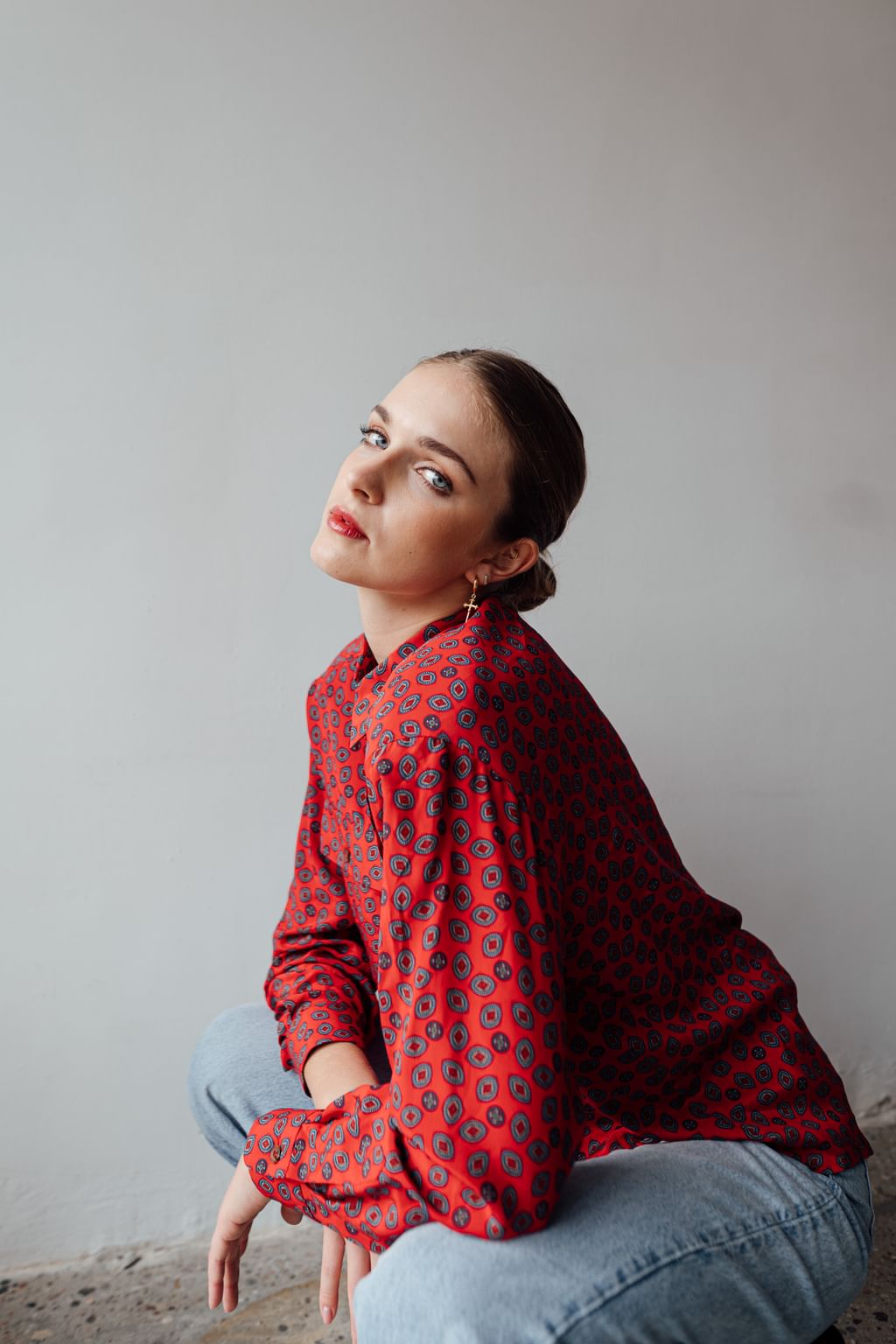 Laurel jedwabna koszula vintage