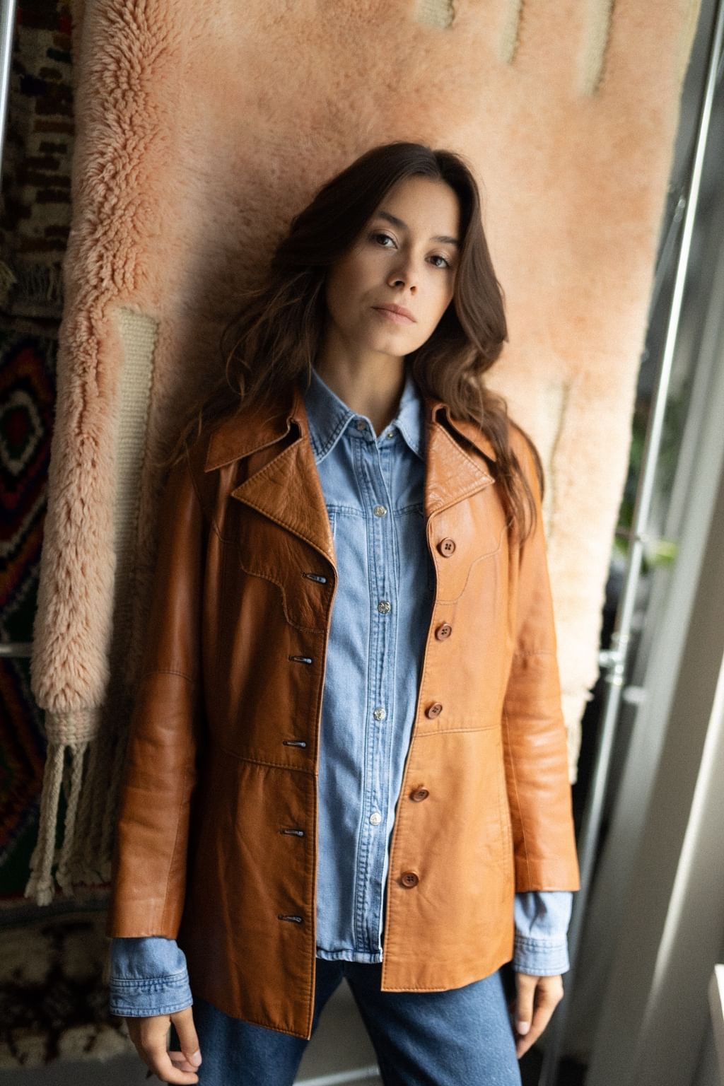 Skórzana kurtka vintage 70s XS/S 