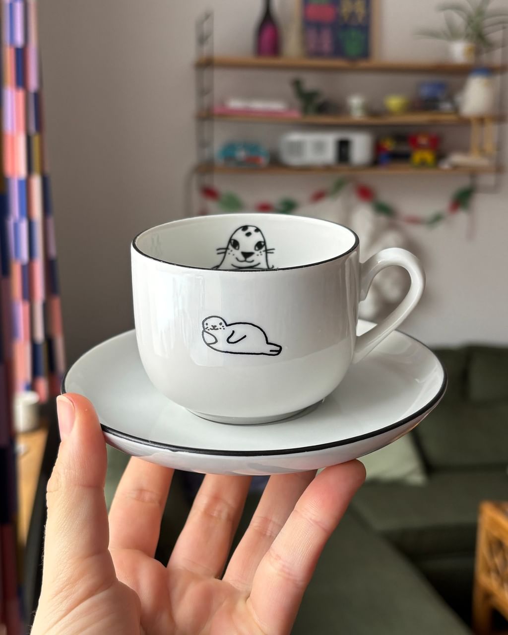 Filiżanka z foczką + spodek II