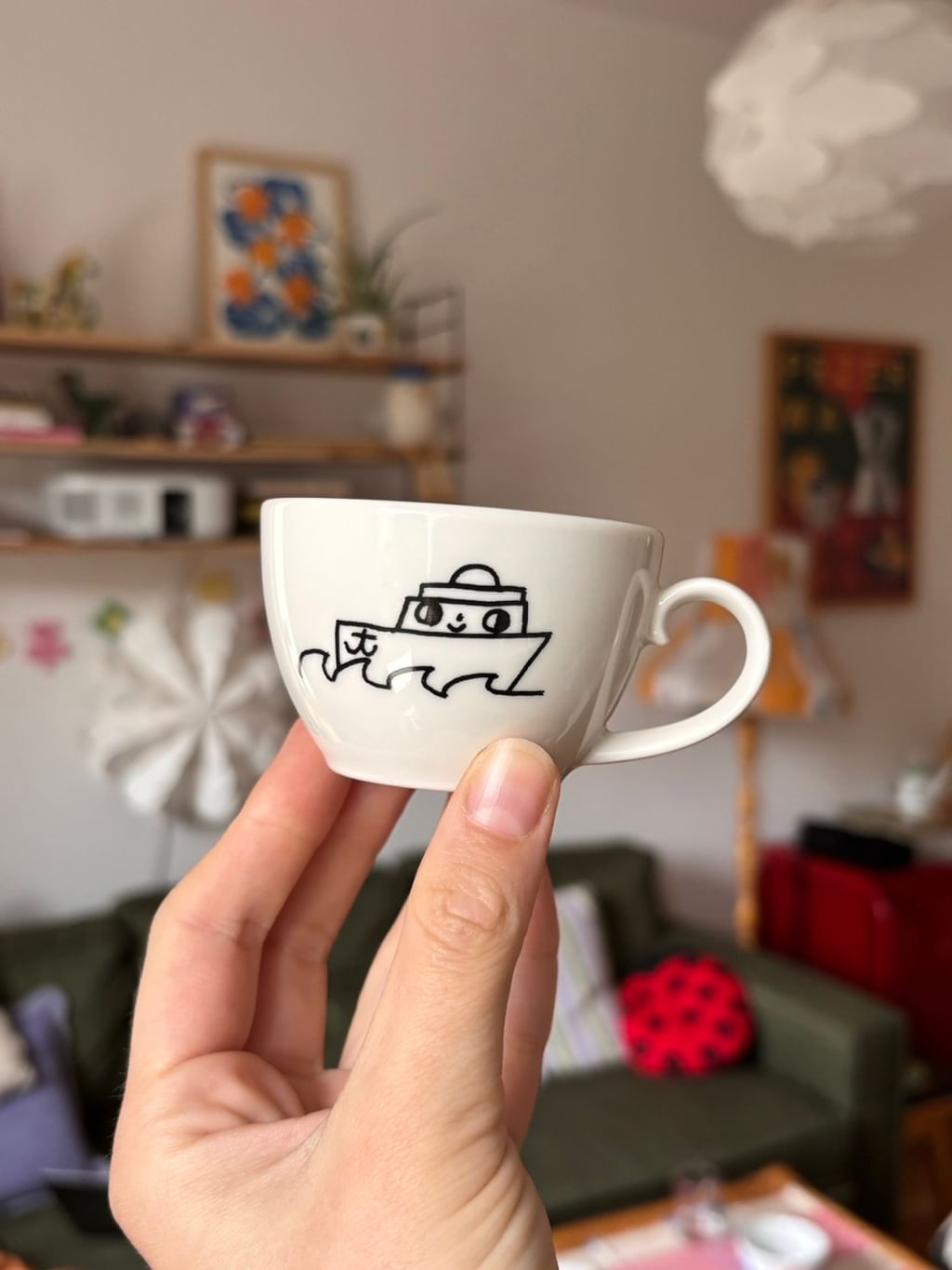 Komplecik 2 filiżanki statek i rybka