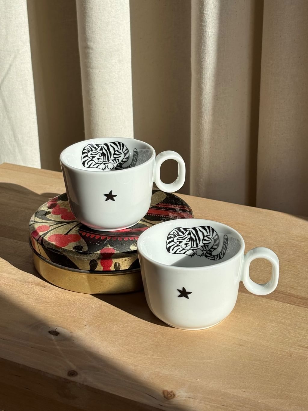 Zestaw 2 filiżanki do espresso z tygrysami