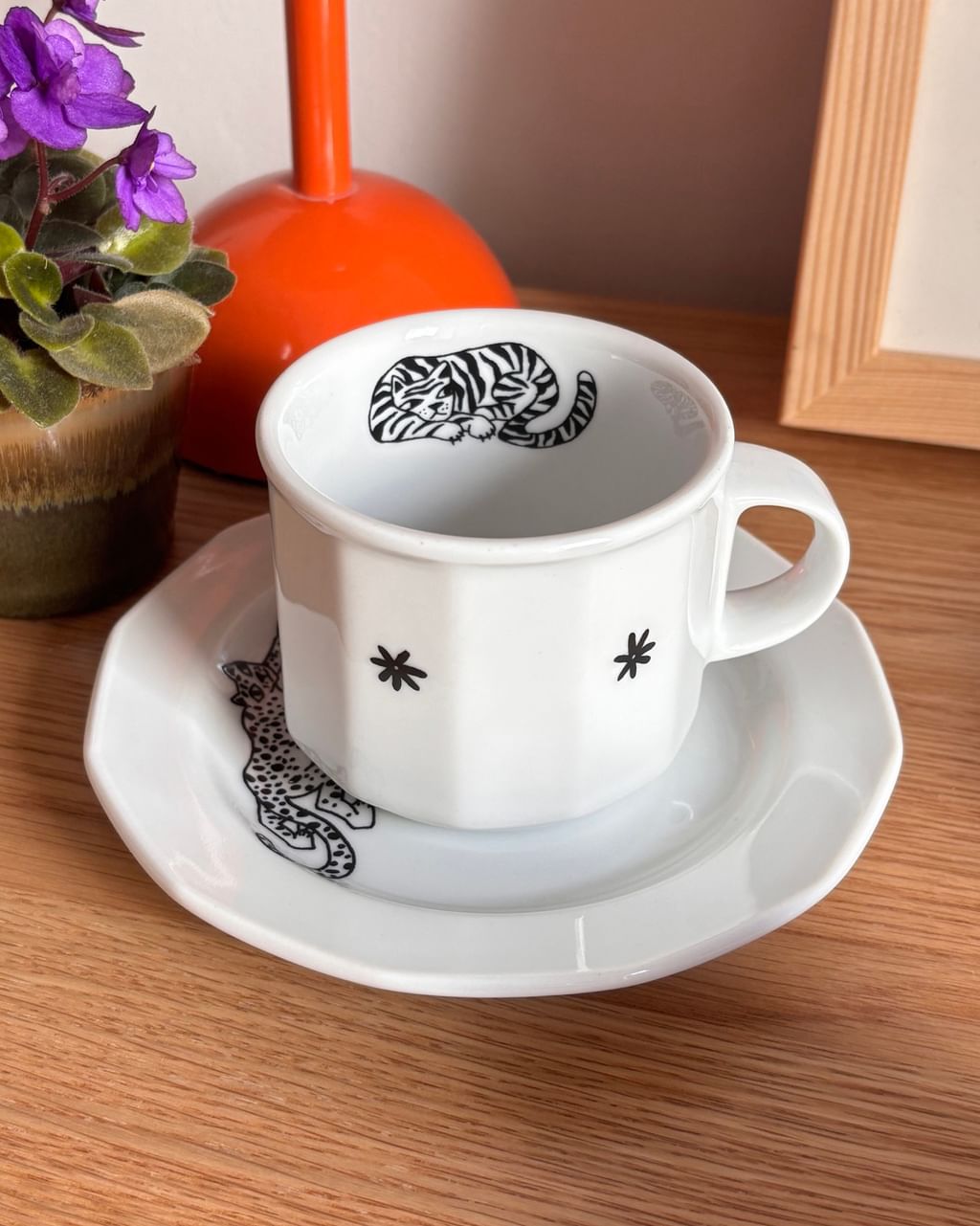 Filiżanka z tygrysem + spodek