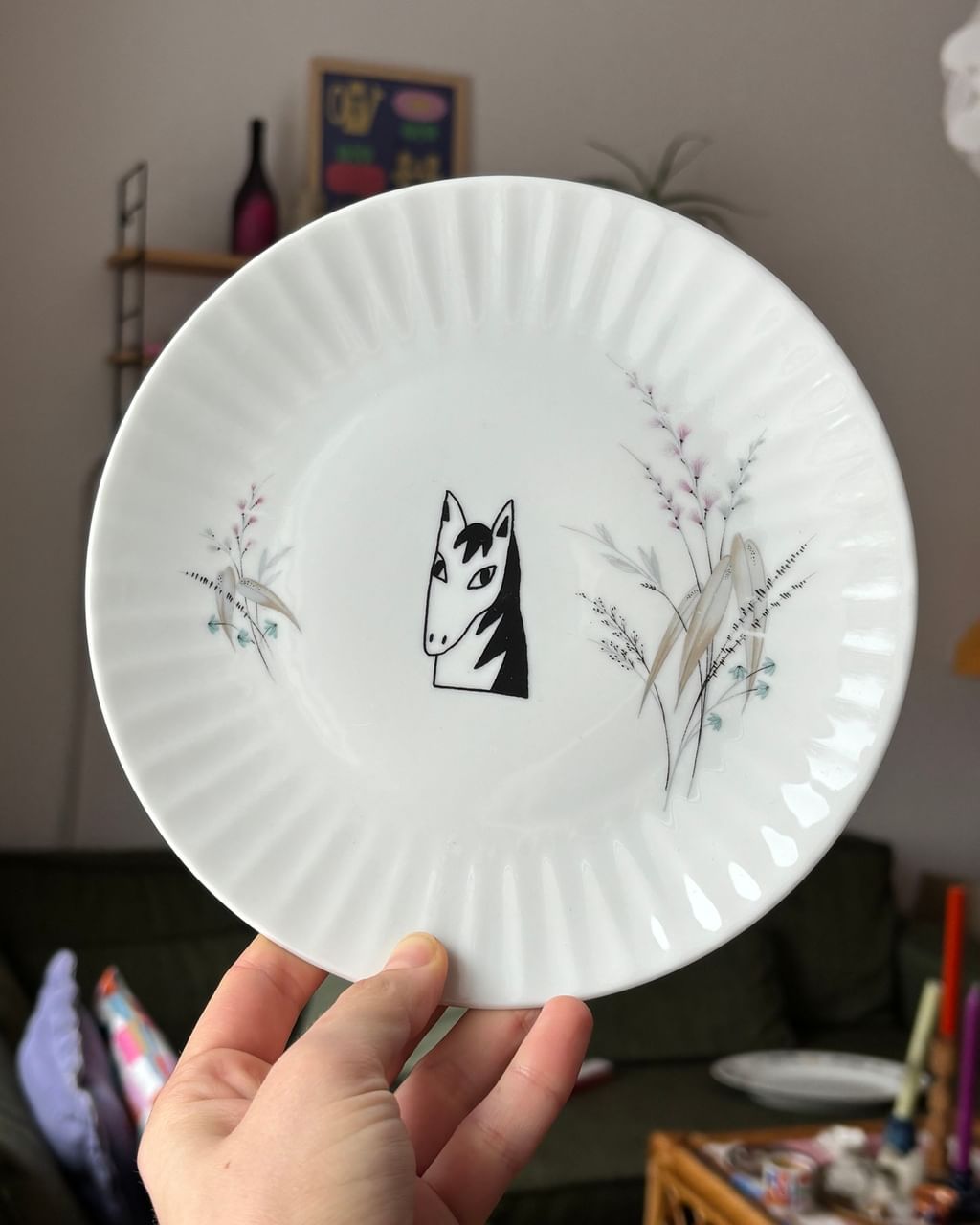 Talerz z końmi vintage