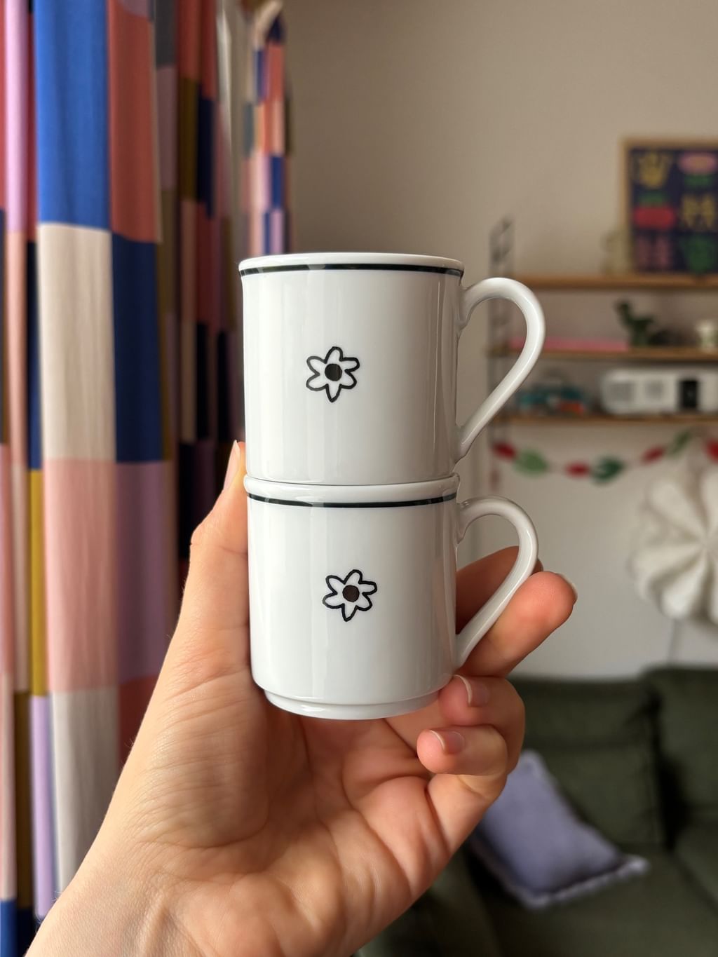 Zestaw 2 filiżanki do espresso z motylkami