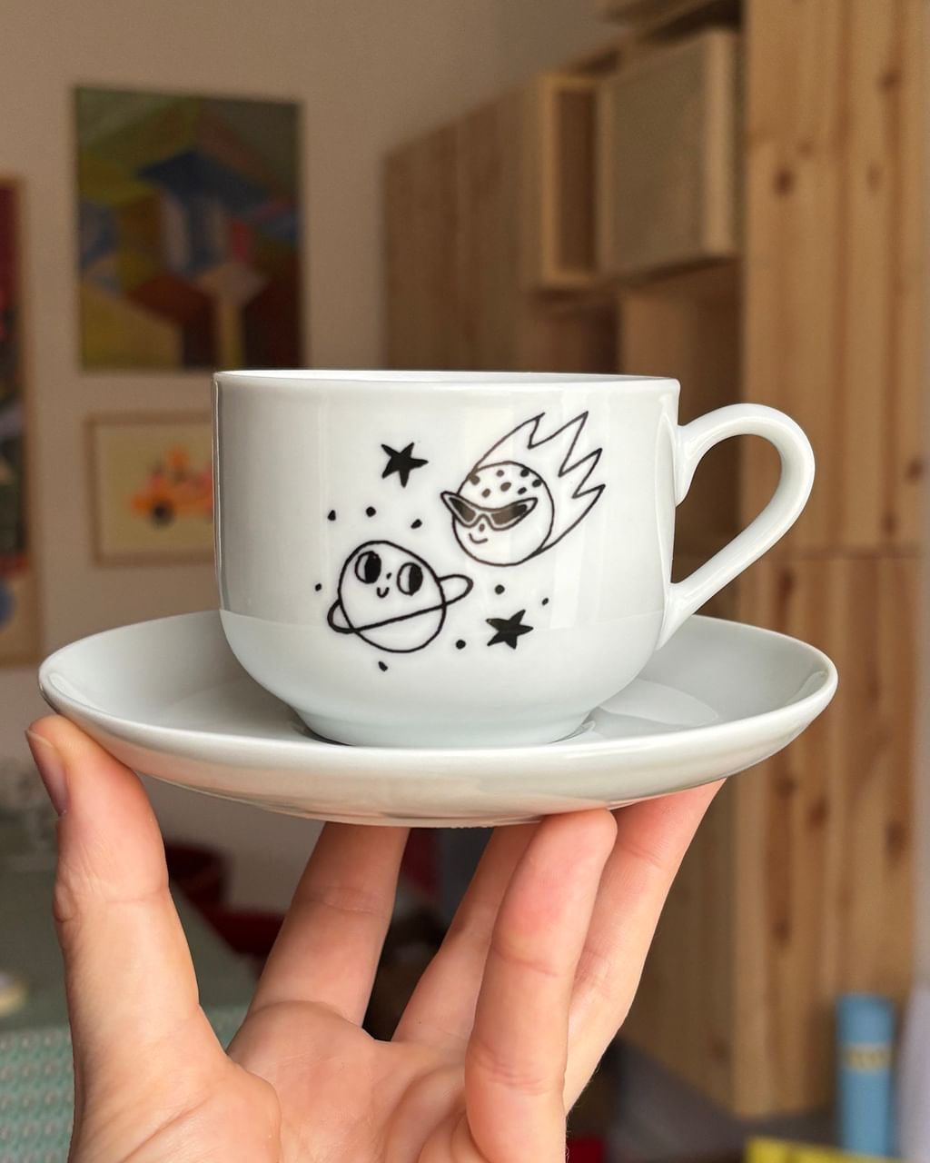 Filiżanka + spodek z UFO