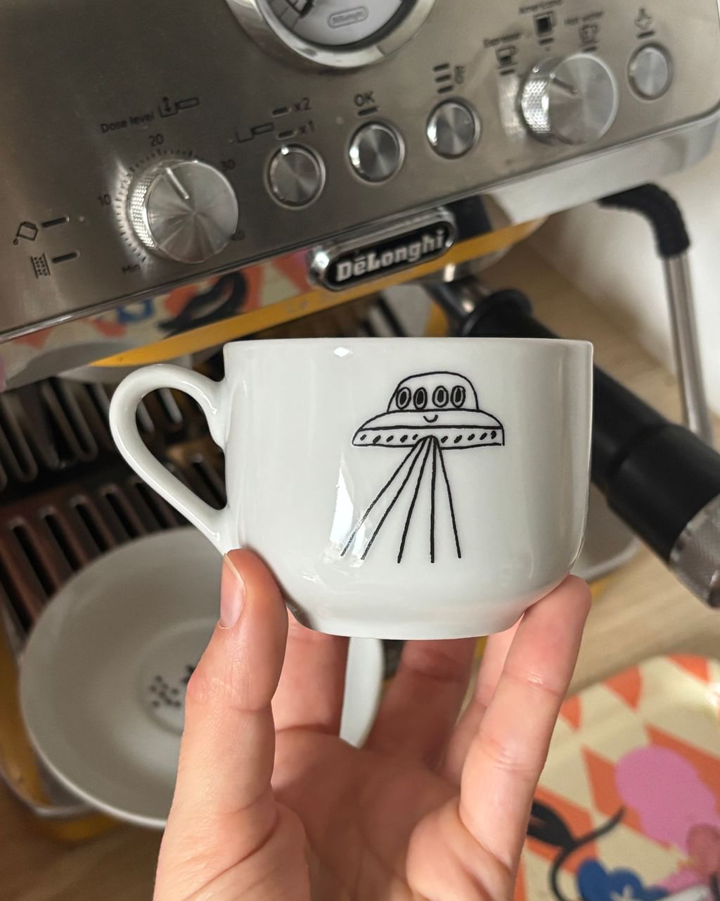 Filiżanka + spodek z UFO