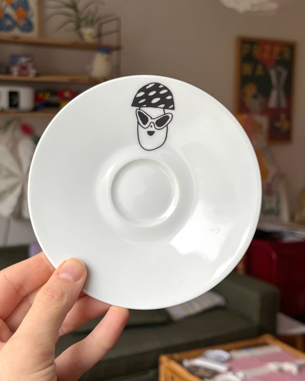 Filiżanka do espresso z grzybkiem + spodek