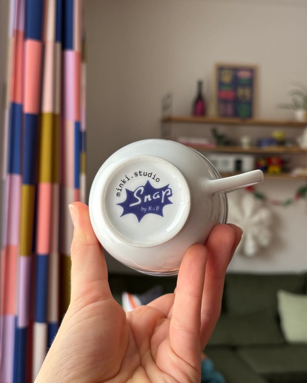 Kubeczek z foką i niebieskim brzegiem